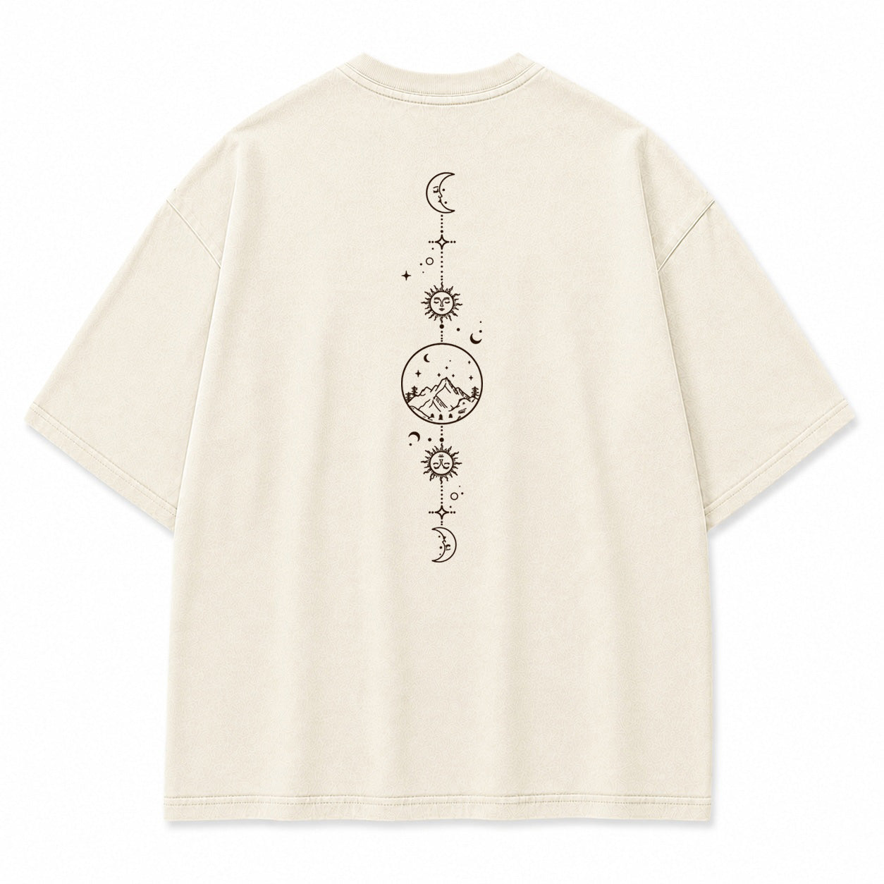 Celestial Balance Mountain Moon Graphic T-Shirt