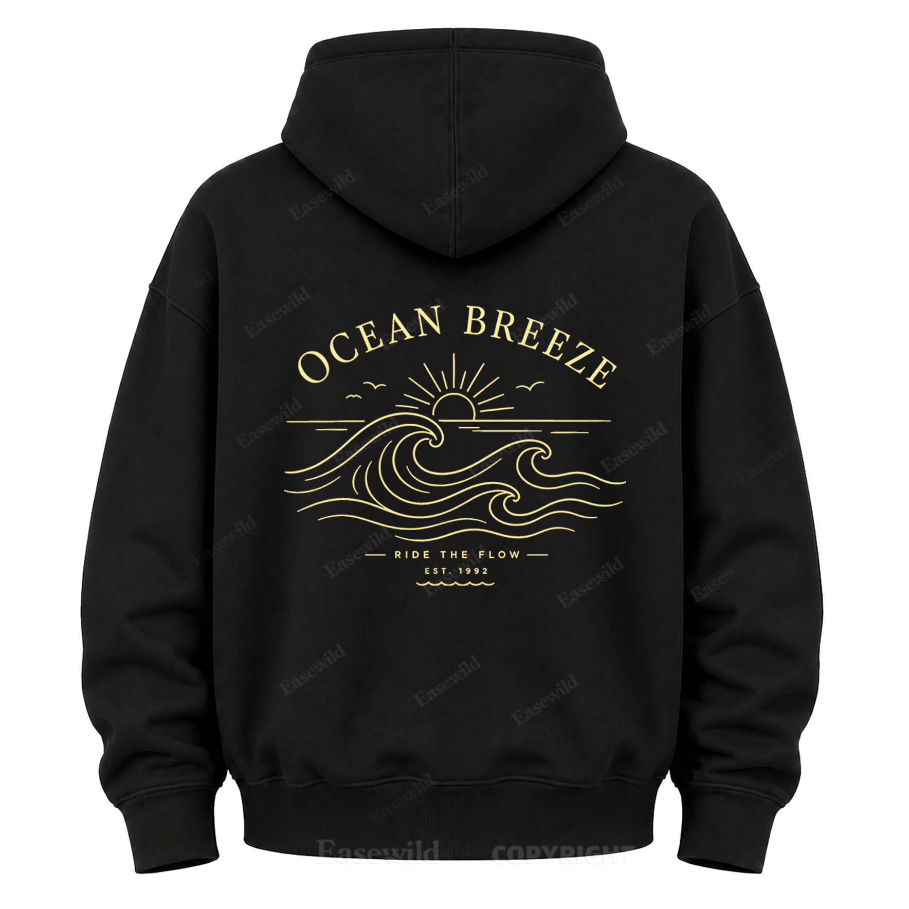 Ocean Breeze Wave Graphic Hoodie