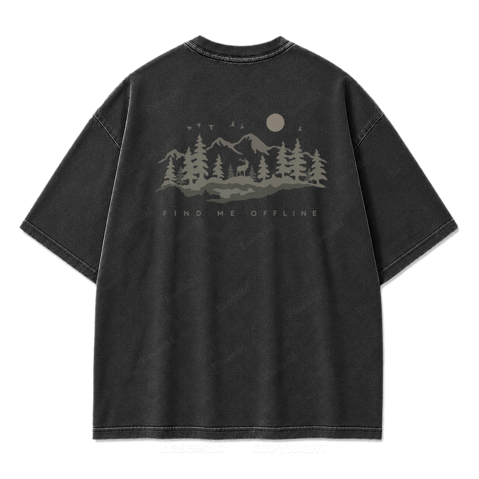 Find Me Offline T-Shirt mit Waschung