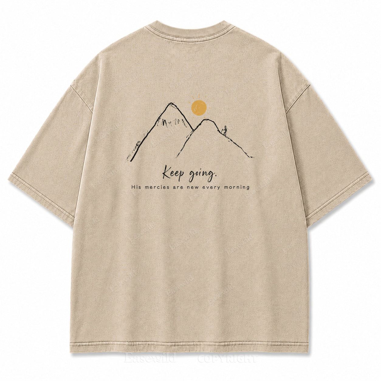Keep Going Mountain Washed Back Print Tee