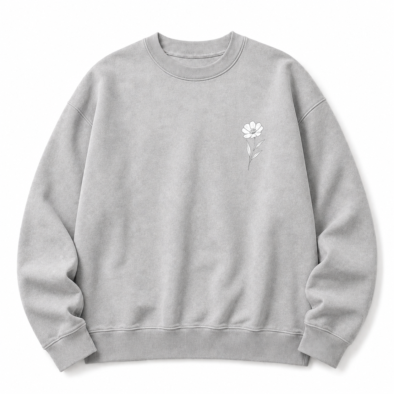 Wildblumen Sweatshirt mit Grafikdruck, gewaschen