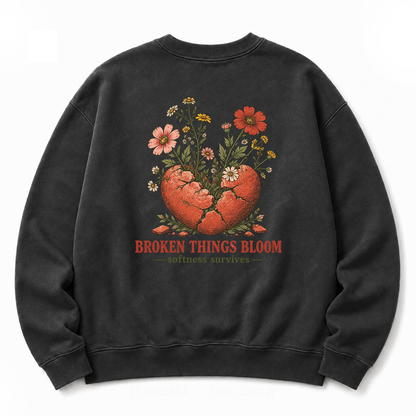 Bloom Through Broken Washed Sweatshirts
