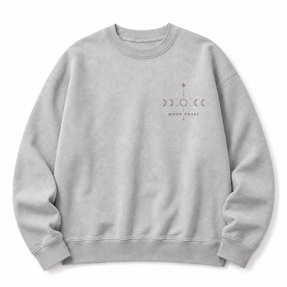 Moon Phase Celestial Washed Graphic Sweatshirt