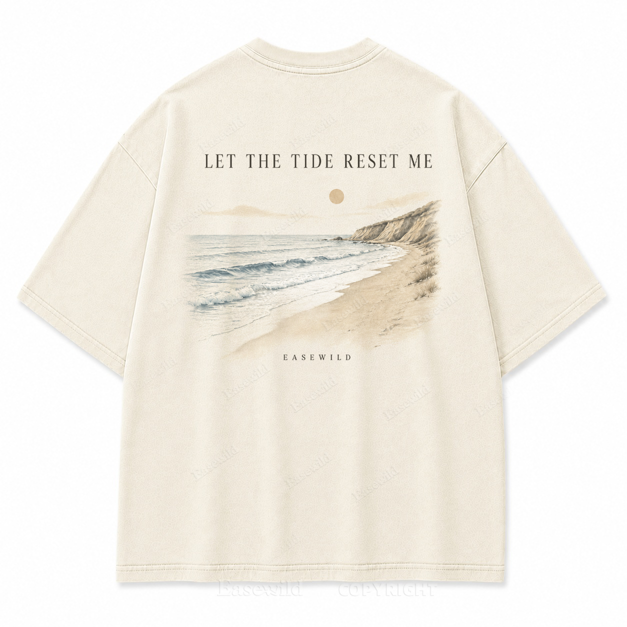 Let the Tide Reset Me Washed Back Print Tee