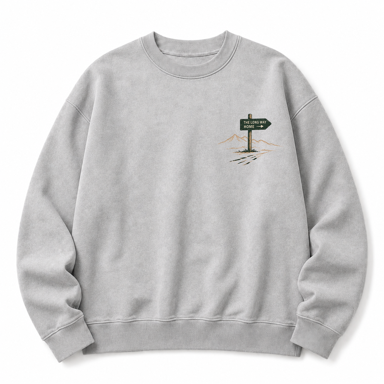 Take The Long Way Home Washed Graphic Sweatshirt