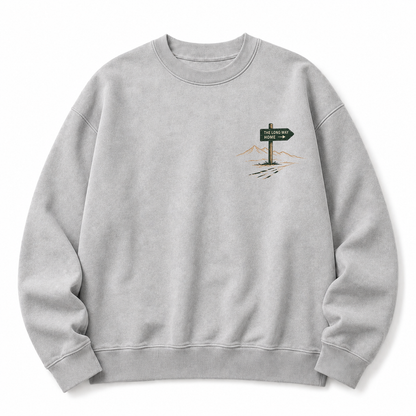 Take The Long Way Home Washed Graphic Sweatshirt
