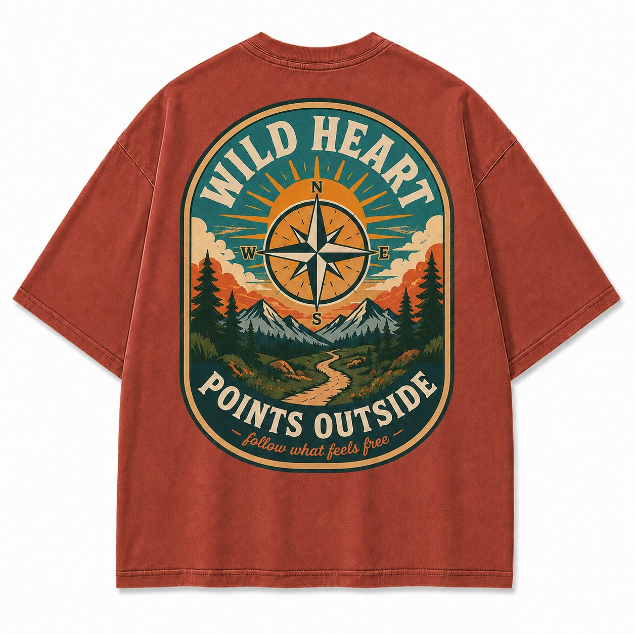 Wild Heart Points Outside Washed T-Shirt