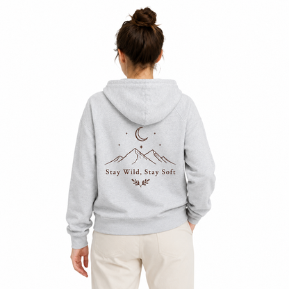 Stay Wild Stay Soft Graphic Zip Hoodie