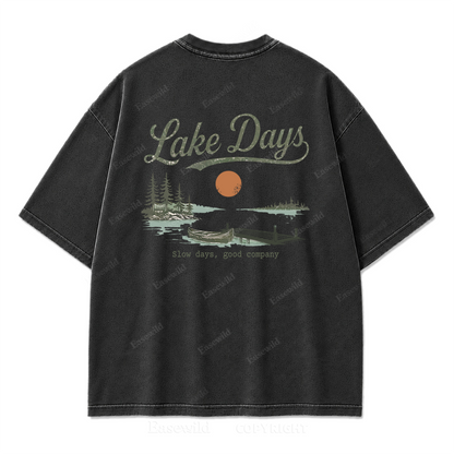 Where Slow Lake Days and Good Company Meet Washed Print Tee