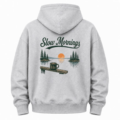 Slow Mornings Graphic Washed Hoodie
