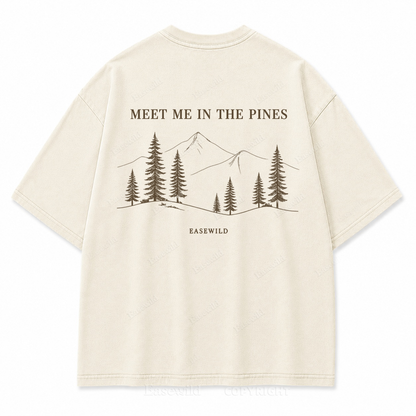 Meet Me in the Pines Washed Back Print Tee