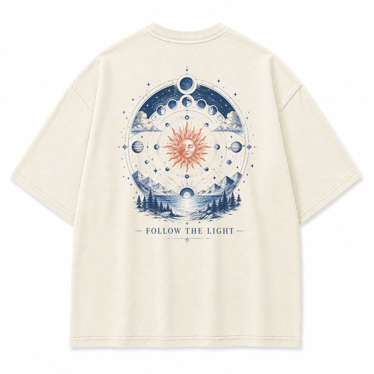 Celestial Path Solar Moon Graphic T-Shirt