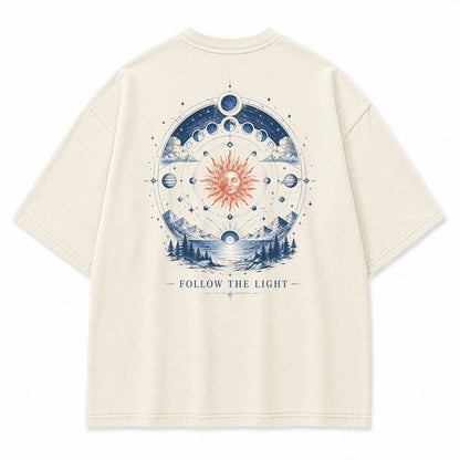 Celestial Path Solar Moon Graphic T-Shirt