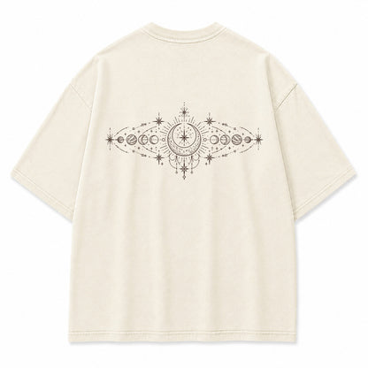 Celestial Orbit Moon Phase Graphic T-Shirt