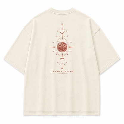 Lunar Compass Washed Back Print Tee