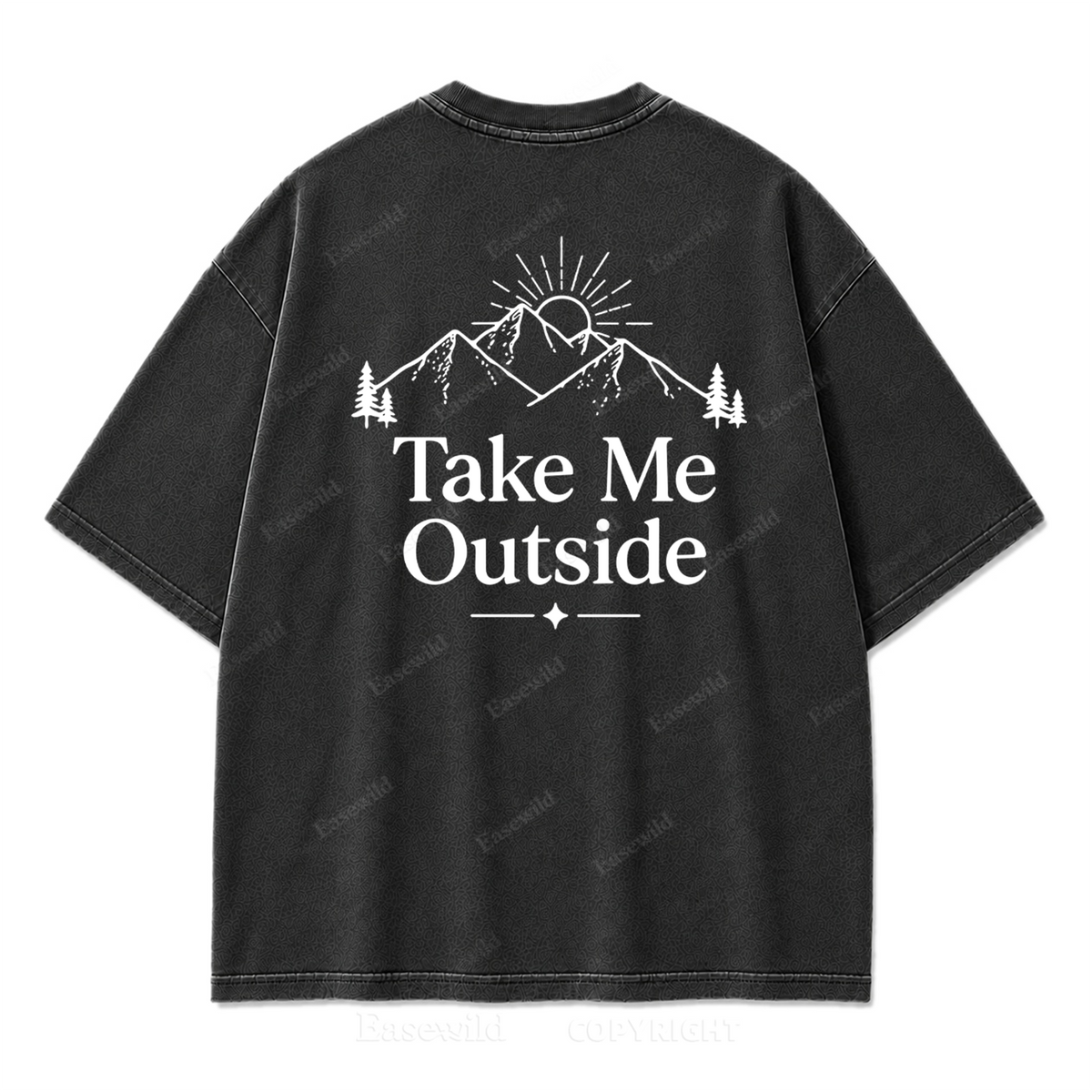 Take Me Outside Minimalist Mountain Washed Print Tee