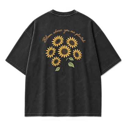 Bloom Where You Are Planted Washed Print Tee