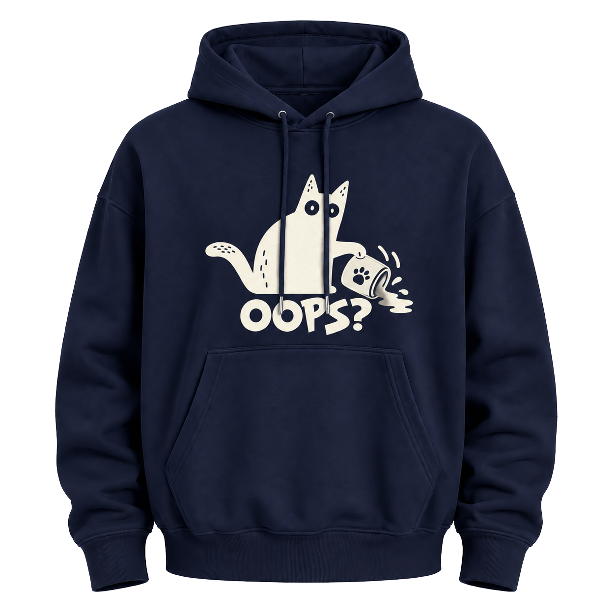 Oops! Clumsy Cat Hoodie – Cute Funny Graphic Sweatshirt