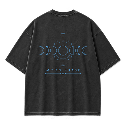 Moon Phase Minimal Washed Print Tee