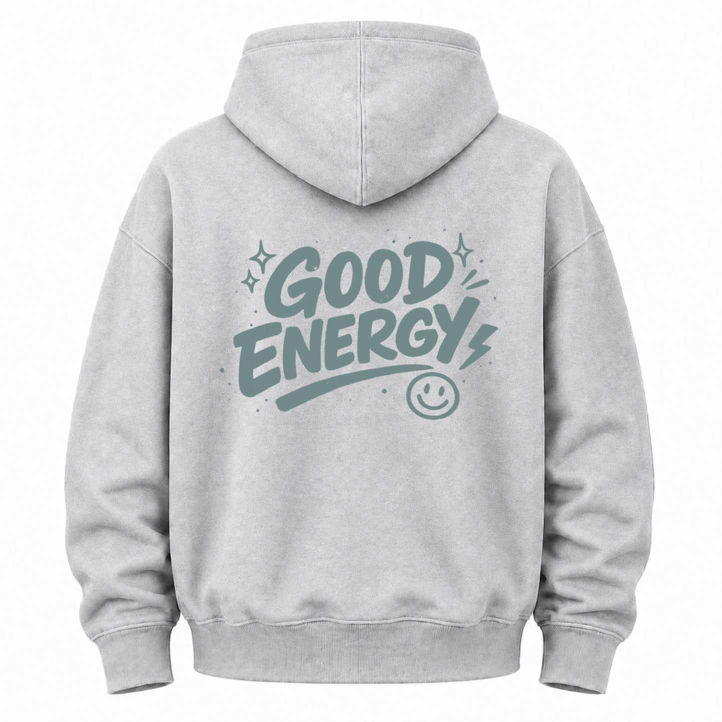 Good Energy Smile Graphic Washed Hoodie