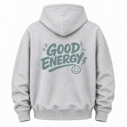 Good Energy Smile Graphic Washed Hoodie
