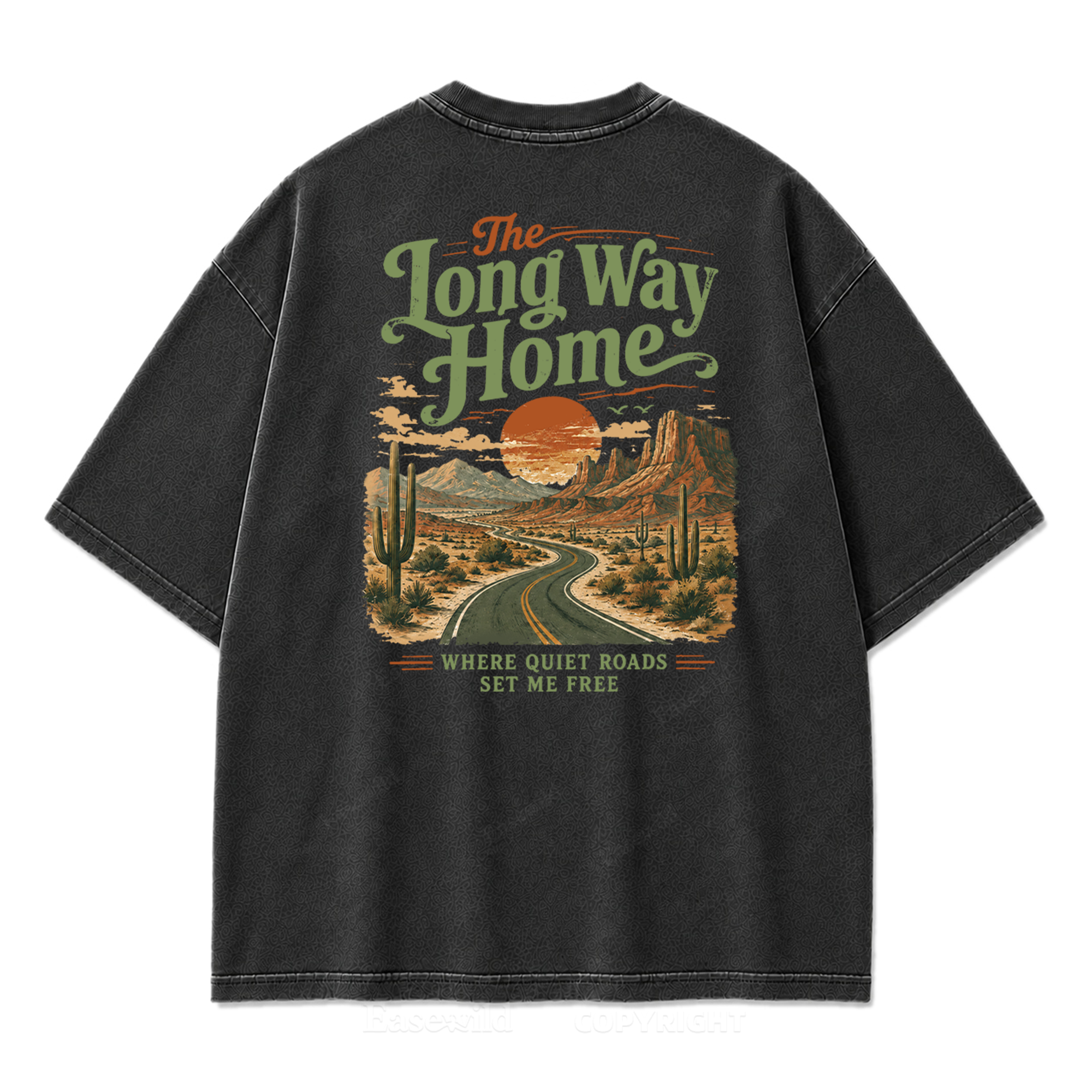 The Long Way Home Washed Print Tee