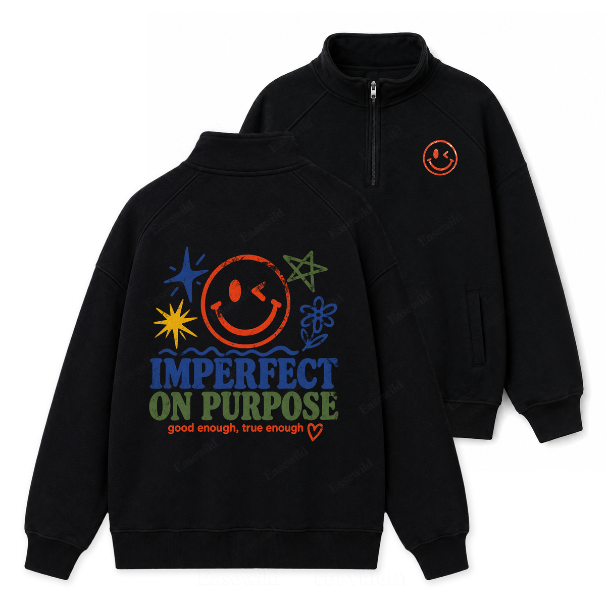 Imperfect On Purpose Zip Pullover Sweatshirt