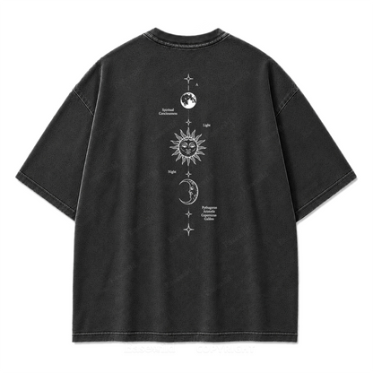 Spiritual Consciousness Sonne & Mond "Washed Print" T-Shirt