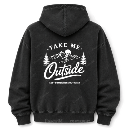 Take Me Outside Out West Washed Graphic Hoodie