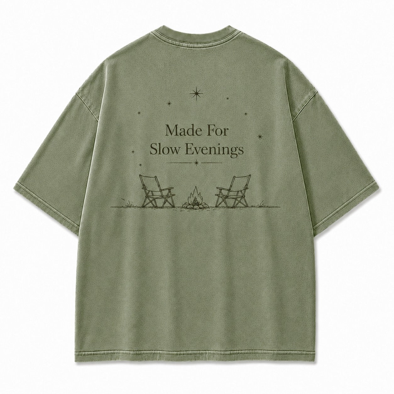 For Slow Evenings Under Open Skies Minimalist Campfire Tee