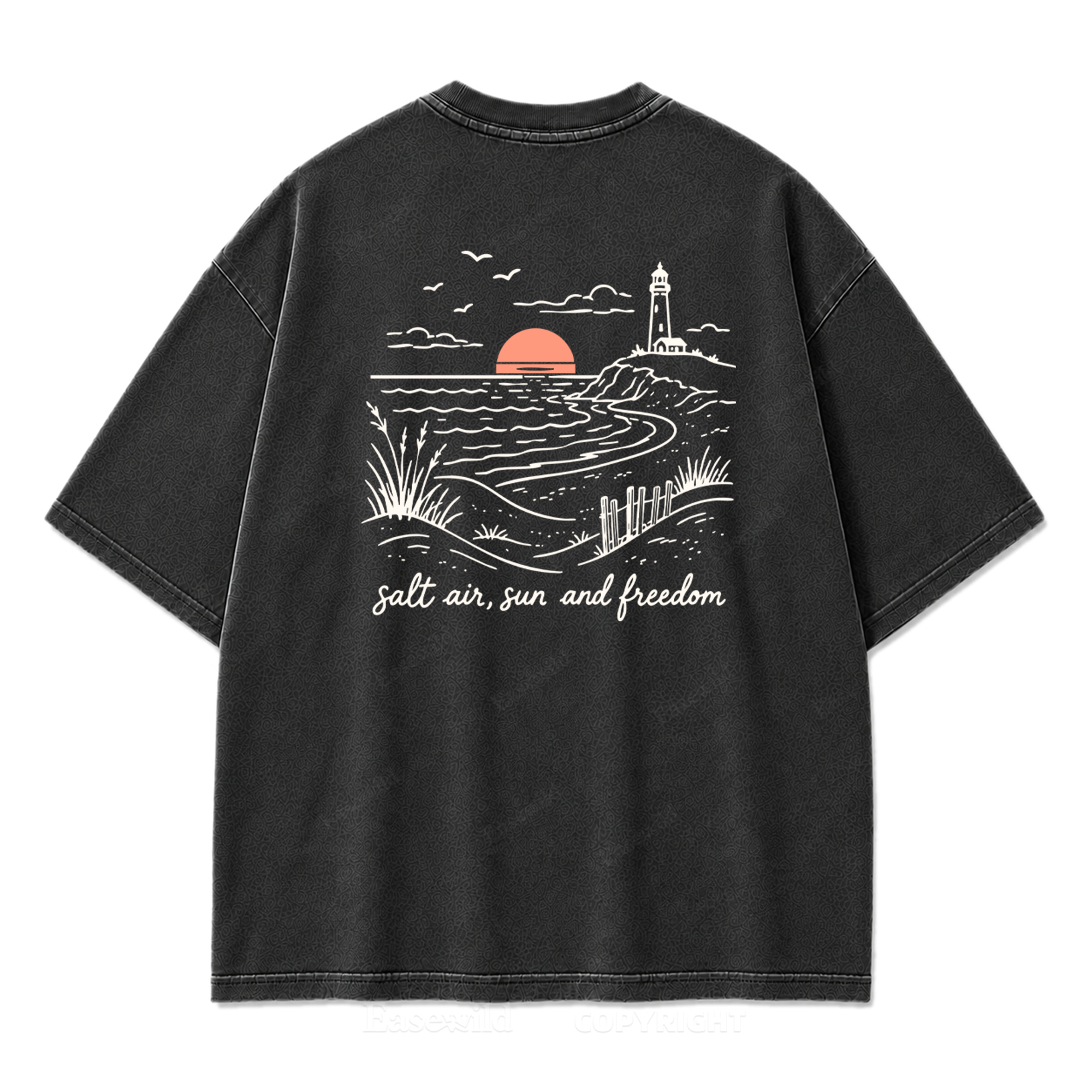 Salt Air Sun and Freedom Washed Print Tee