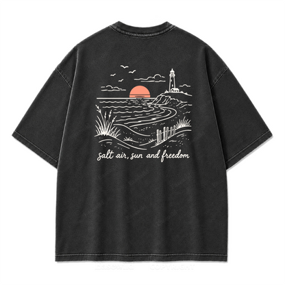 Salt Air Sun and Freedom Washed Print Tee