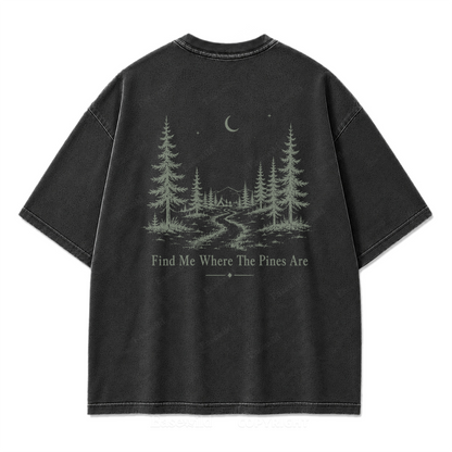Pinebound Nights Washed Print Tee