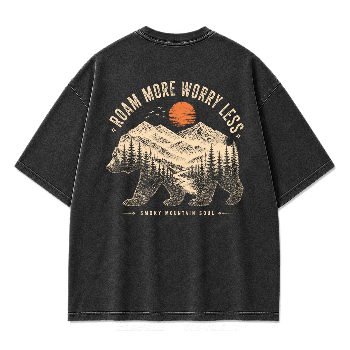 Roam More Worry Less Washed Print Tee