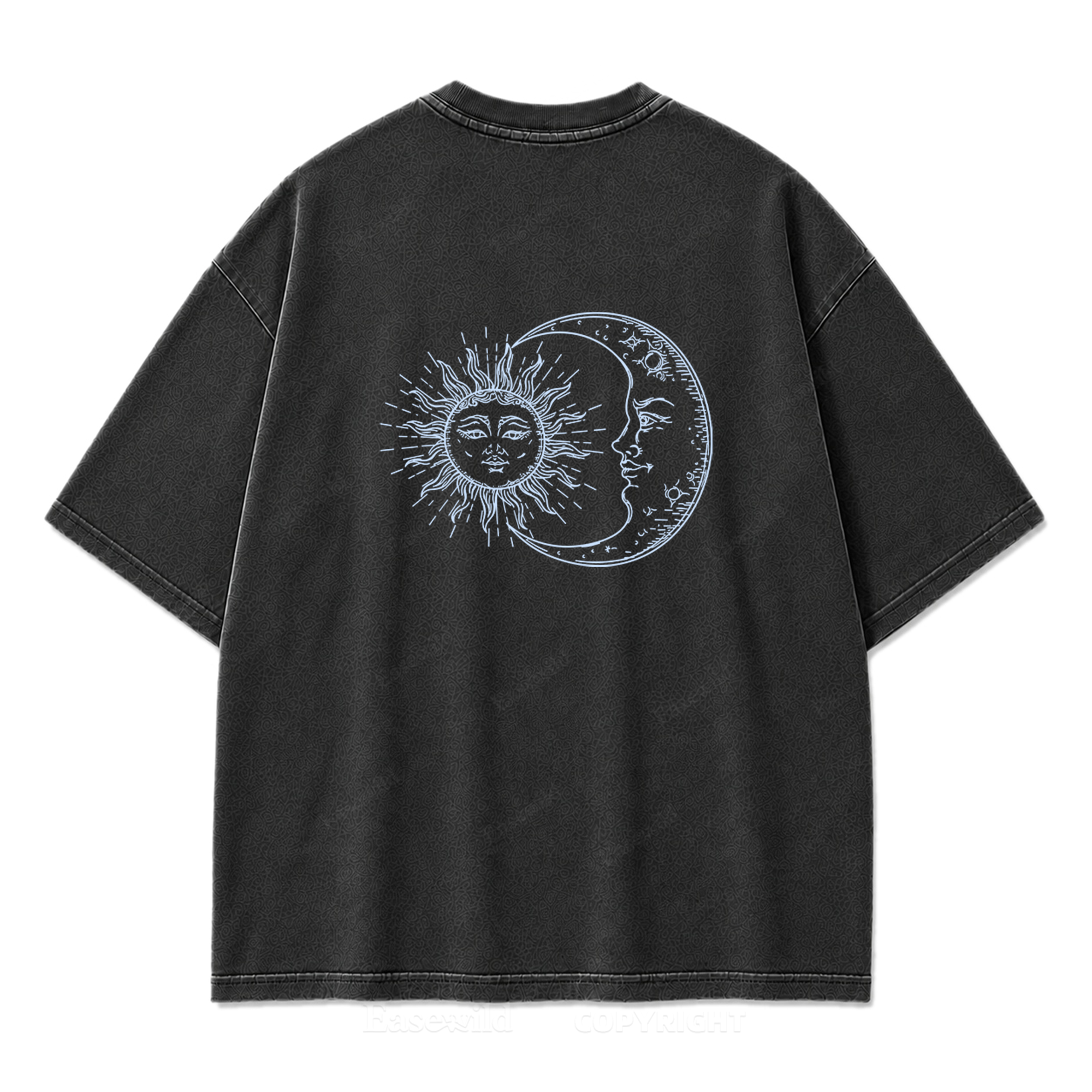 Sun and Moon Eclipse Celestial Washed Print Tee