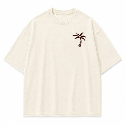 Minimal Palm Tree Pocket Graphic T-Shirt