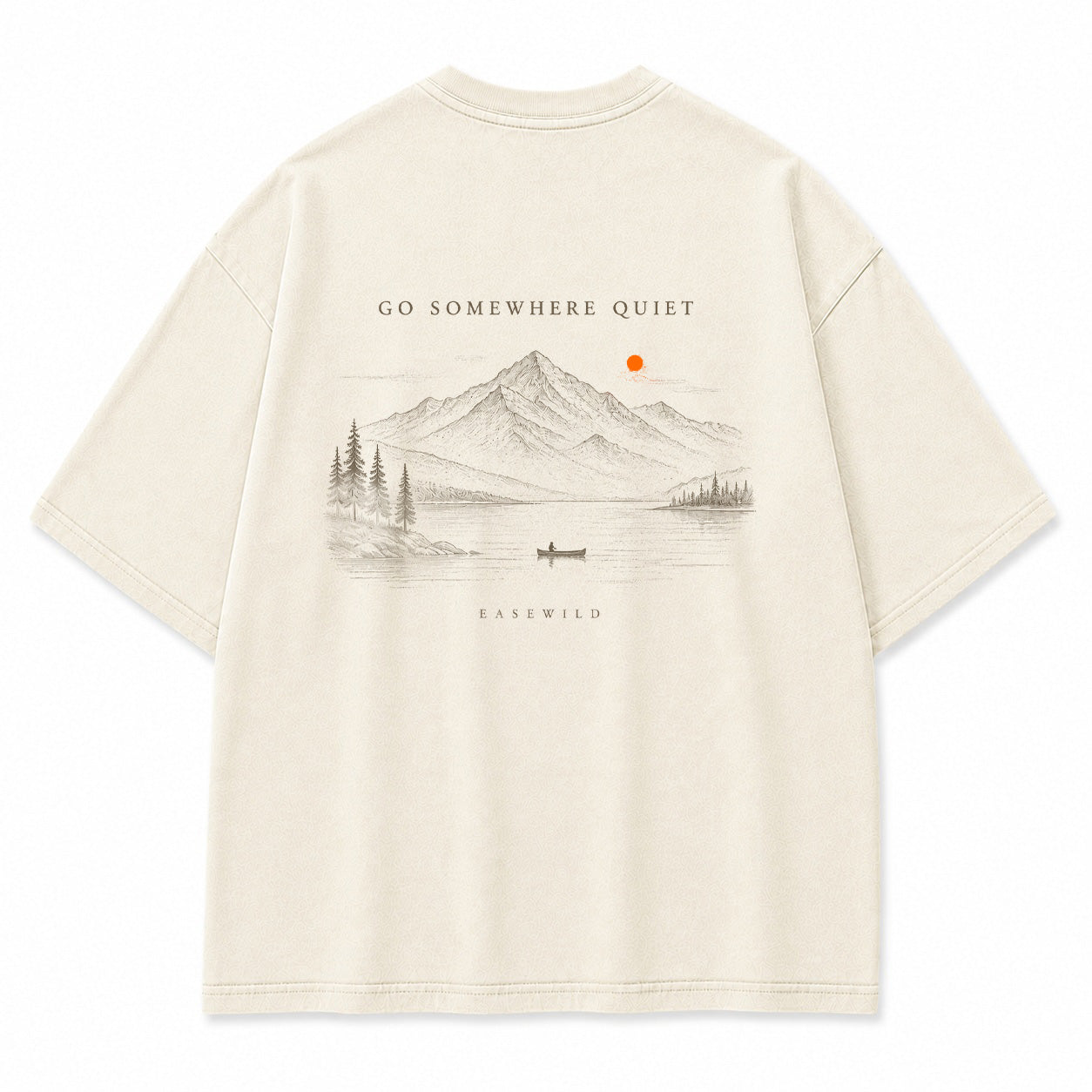 T-Shirt mit ruhigem Alpensee-Motiv