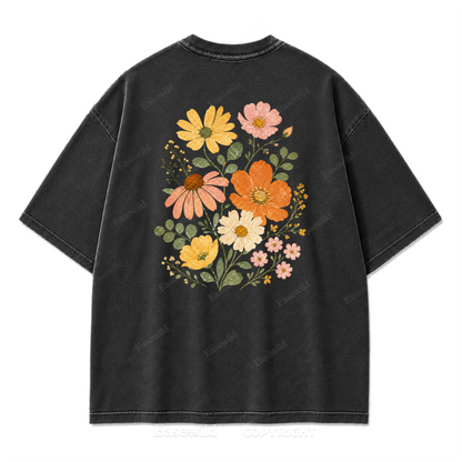 Pastel Wildflower Washed Print Tee