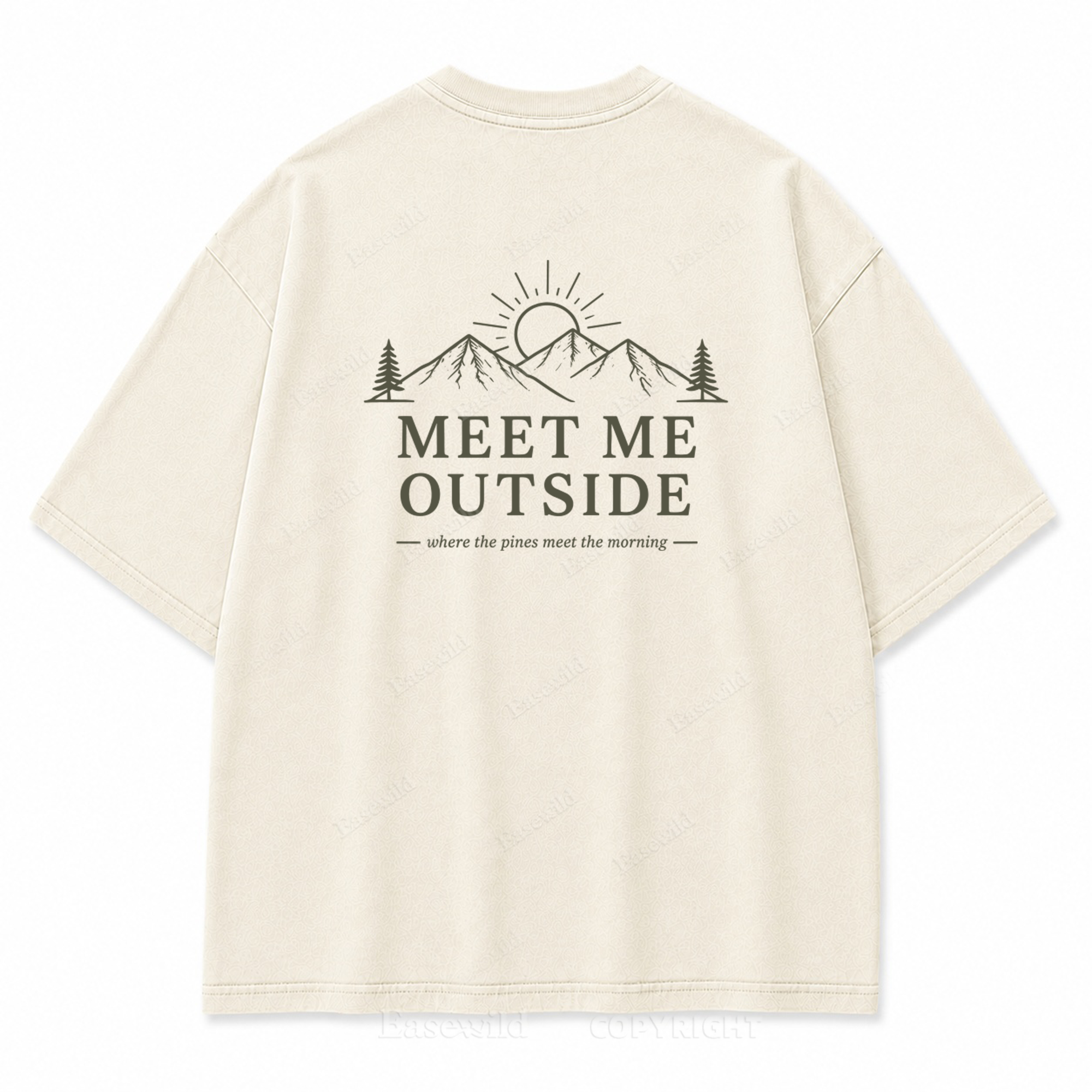 Meet Me Outside Sunrise Washed Back Print Tee