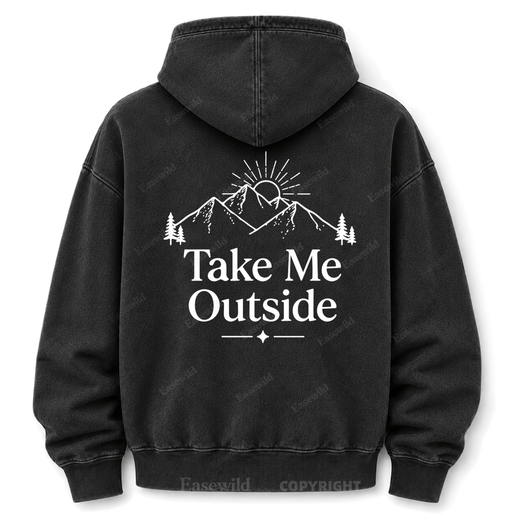 Take Me Outside Mountain Washed Grafik-Hoodie