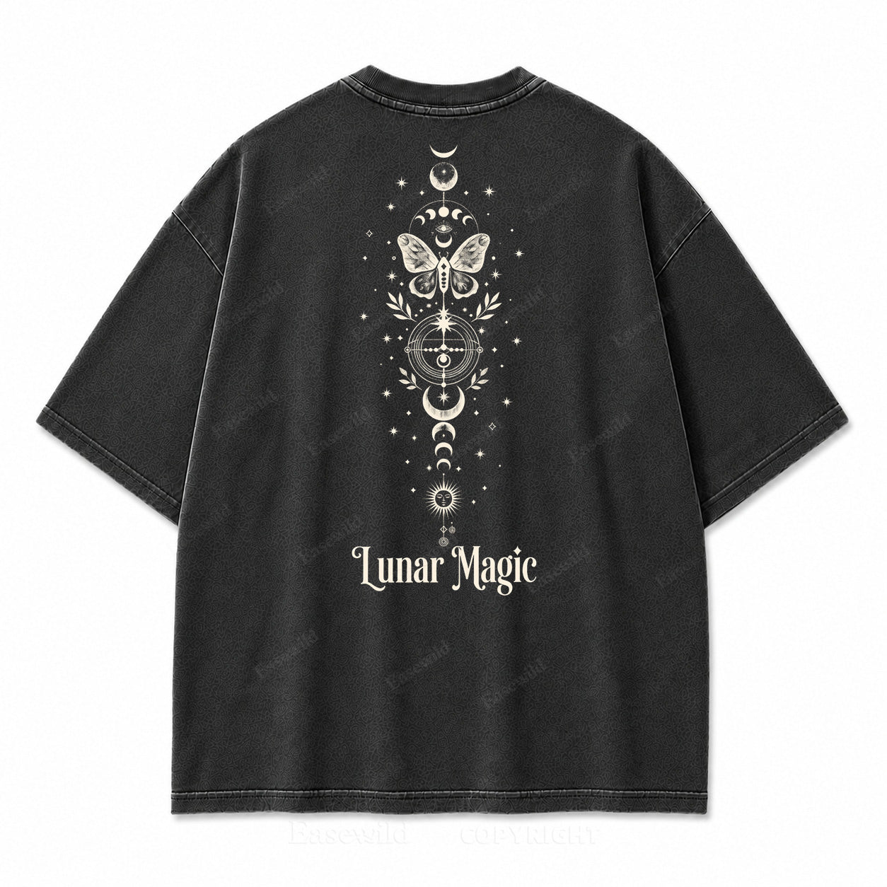 Lunar Magic Celestial Moth Moon‑Phase Graphic Print Tee