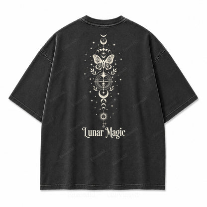 Lunar Magic Celestial Moth Moon‑Phase Graphic Print Tee