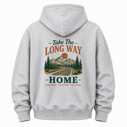 Take The Long Way Home Graphic Washed Hoodie