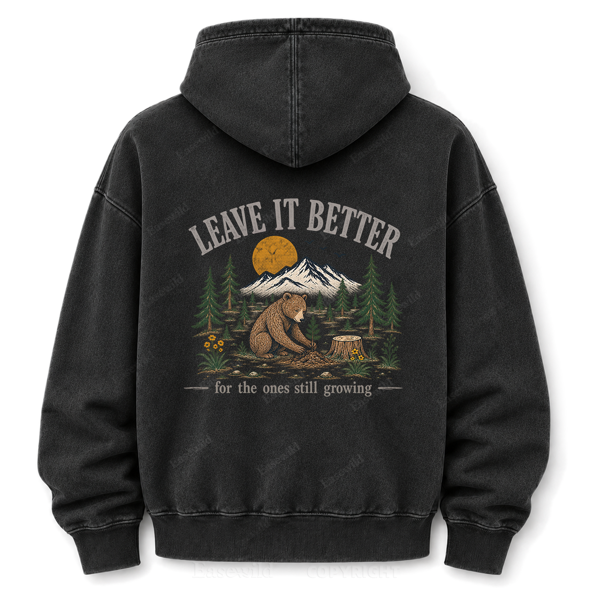 Leave It Better – Vintage Bear & Mountain Washed Graphic Hoodie