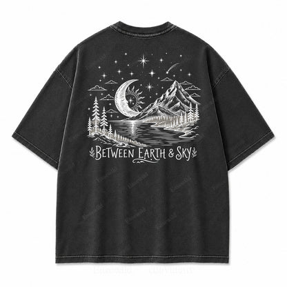Between Earth & Sky Mountain Vintage Print Tee