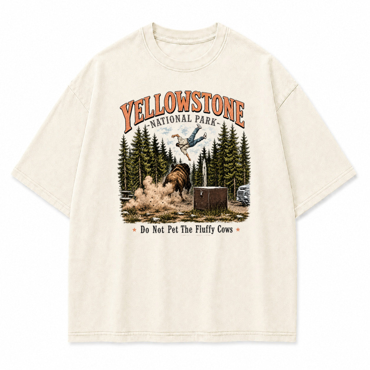 Yellowstone Fluffy Cows Bison Graphic T-Shirt