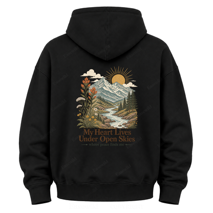 Where Peace Finds Me Vintage Mountain Graphic Hoodie