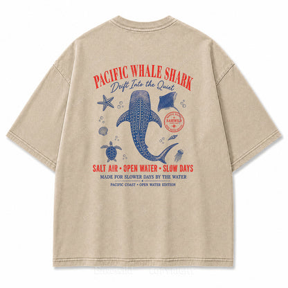 Pacific Whale Shark Washed Back Print Tee