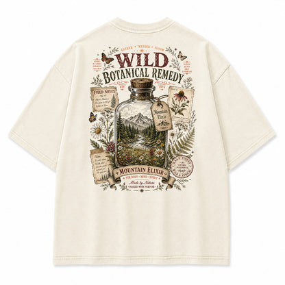 Mountain Elixir Botanical Bottle Graphic T-Shirt