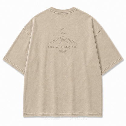 Stay Wild, Stay Soft Minimalist Mountain Tee